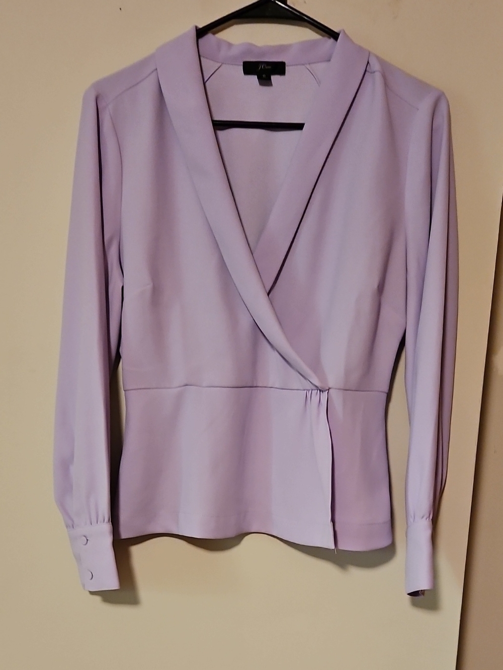 J. Crew Light Lavender Faux-Wrap Blouse